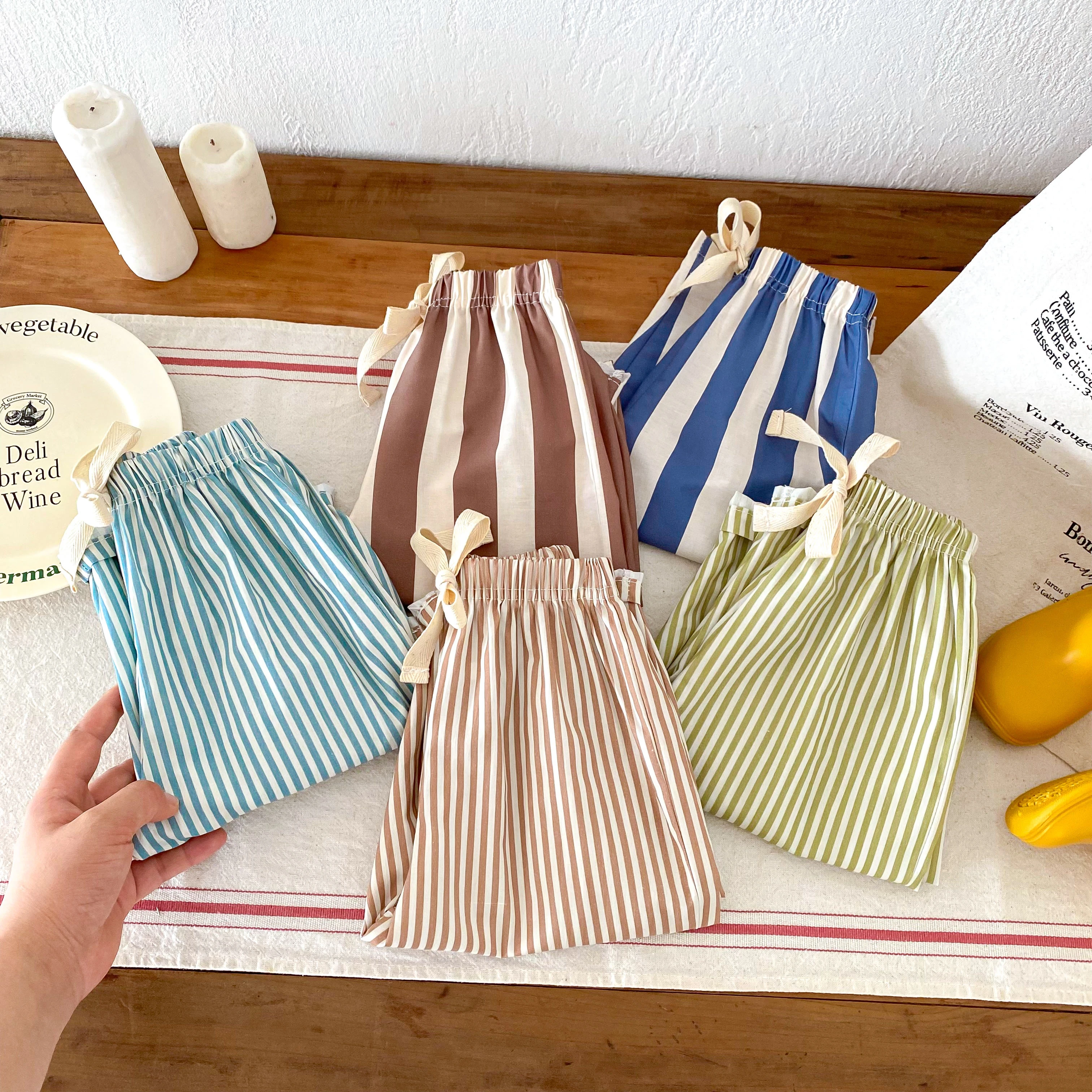 Summer Clothing Thin Children's Casual Pants Fashion Striped Trousers Kids Girls And Boys Harem Pants Korean Version Trendy New
