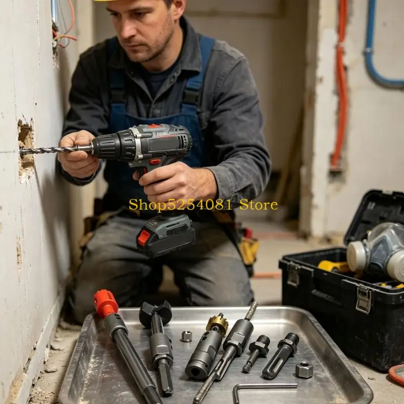 AXYC Tool Connection Set with Several Extension Rod Lengths and Threaded Forms for Woodworking Applications and Mechanical