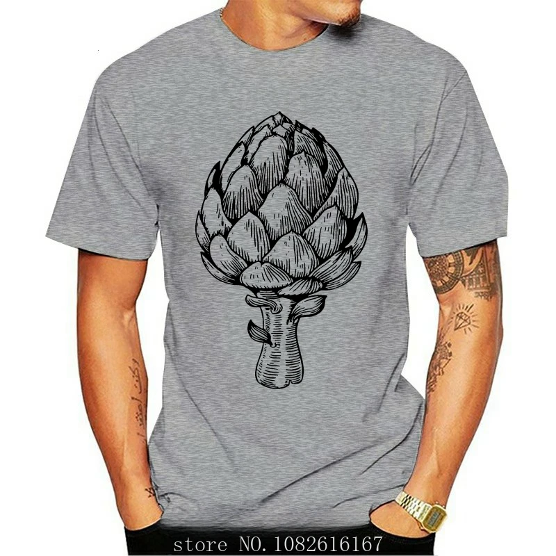 Mens Cotton T-Shirt New 2024 Fashion Man  ARTICHOKE - heart leaf butter foodie chef  my body my choice  graphic t shirts