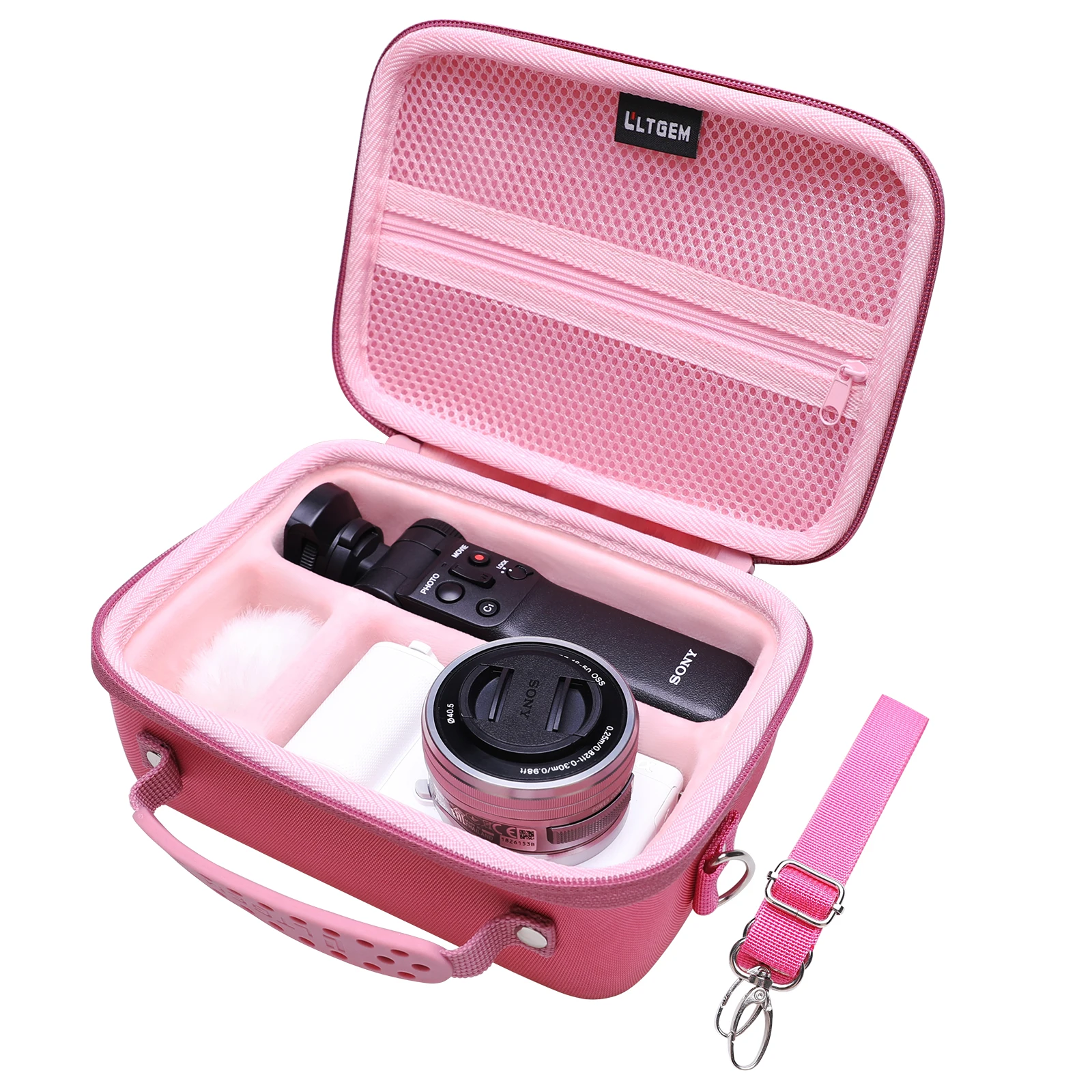 Hard Travel Case for Sony Alpha ZV-E10 / ZV-E10 II/ZV-1/ZV-1F/ZV-1 II Camera Kit Cover Storage bag pink (only bag!)