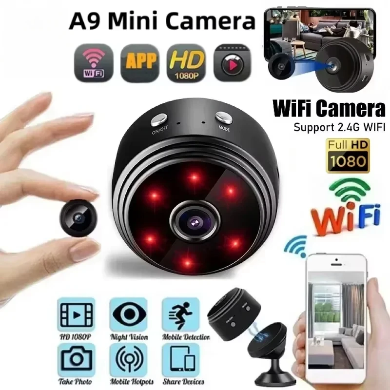 A9 Camera HD Home WIFI Monitoring Children's Camera Outdoor Sports 1080P Night Vision Camera Remote Intelligent CamcorderMonitor