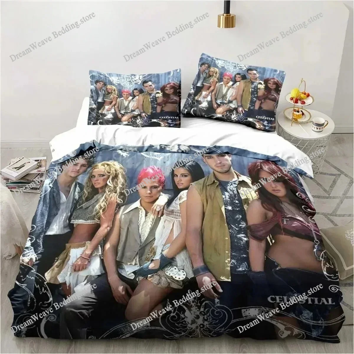 3D Print Music Band RBD Bedding Set Duvet Cover Comforter Bed Set Quilt Cover Pillowcase,King Queen Twin Size Boys Girls Adult96 3