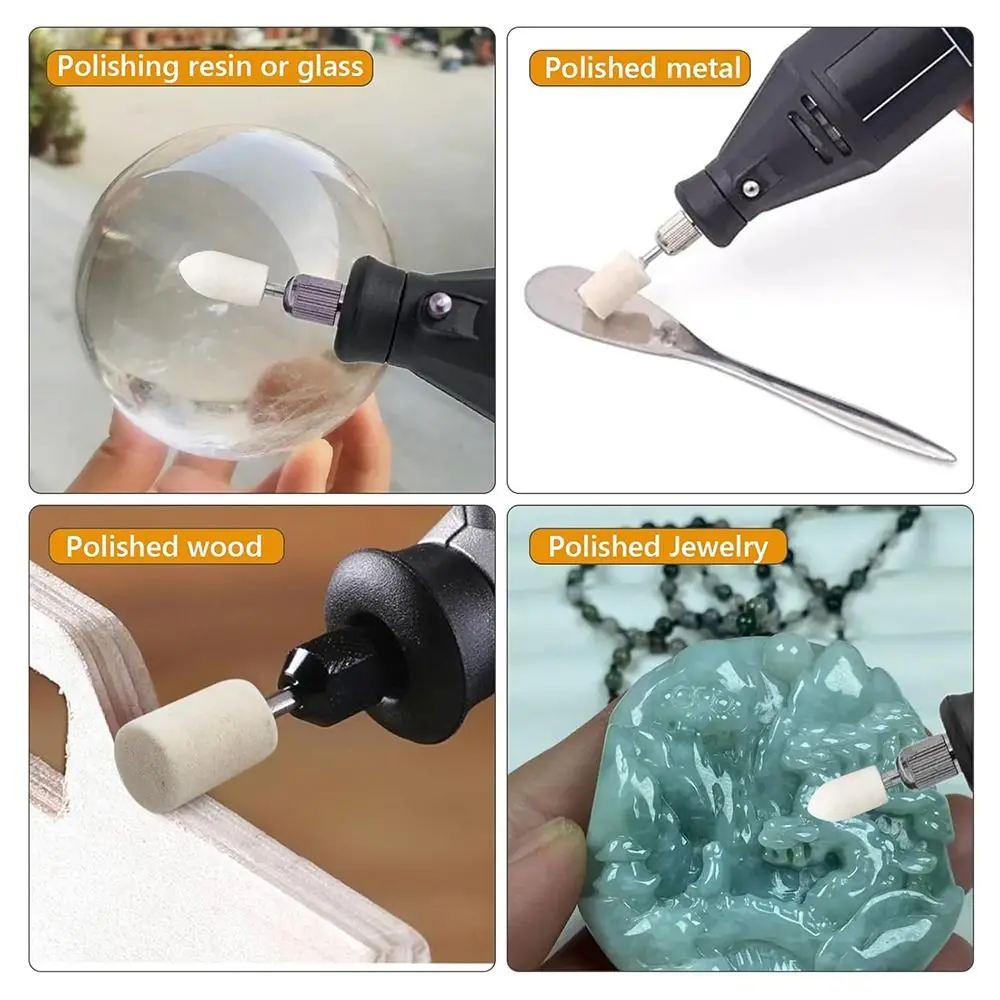 

Jewelry Polishing 3mm Shank Wool Felt Polishing Cashmere Multiple Sizes Polishing Wheel Tool Grinding For Dremel