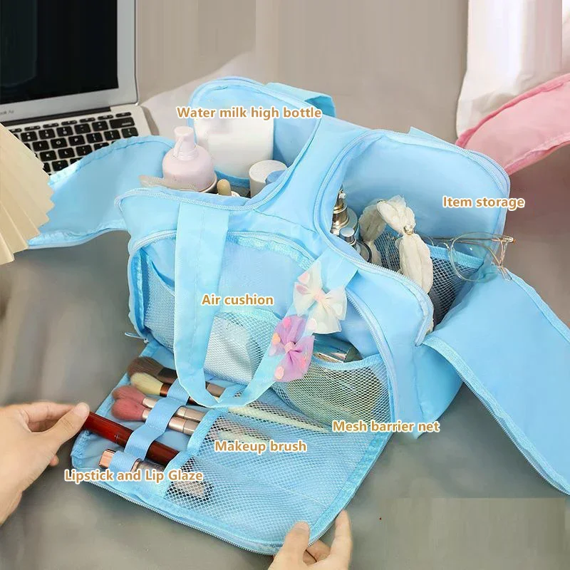 

Большая вместительная косметичка с двойным отверстием, женская дорожная сумка для хранения разных вещей, ручной органайзер, косметичка, сумка для мытья