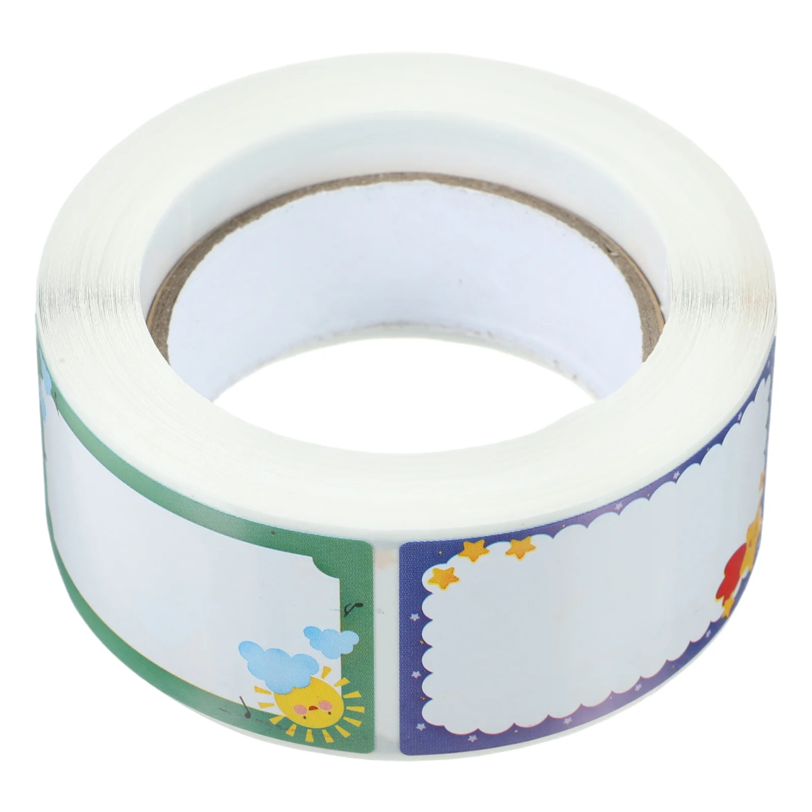 1 롤 쓰기 가능한 라벨 스티커 어린이를위한 빈 라벨 태그 학교 사무실 홈 조직 자체 접착 이름 스티커 학생