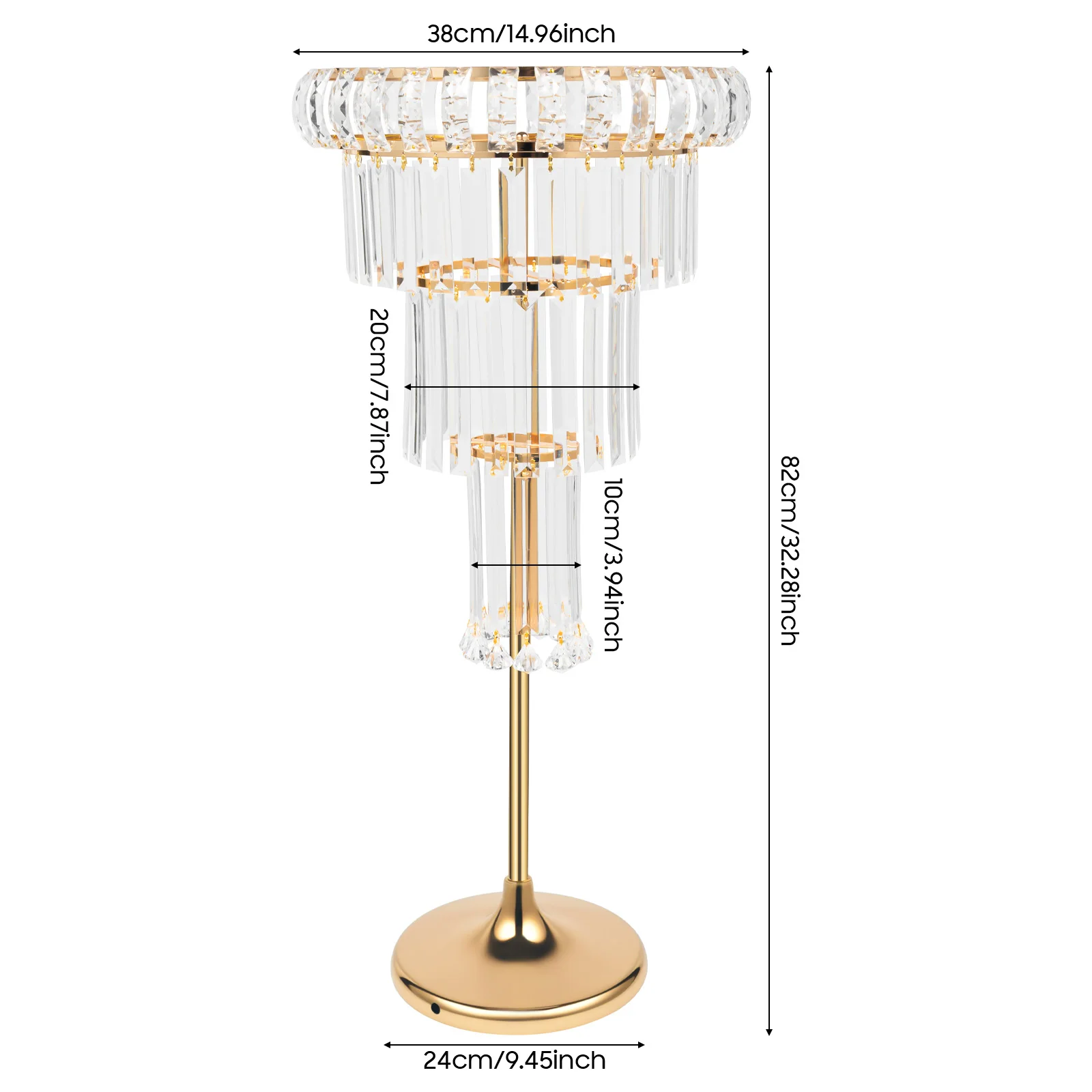4‑Tier Electroplated Acrylic Flower Stand 32.28Inch Floor & Tabletop Decor Rack Max 5kg Load Gold Clear Multi‑Tier Vase Holder