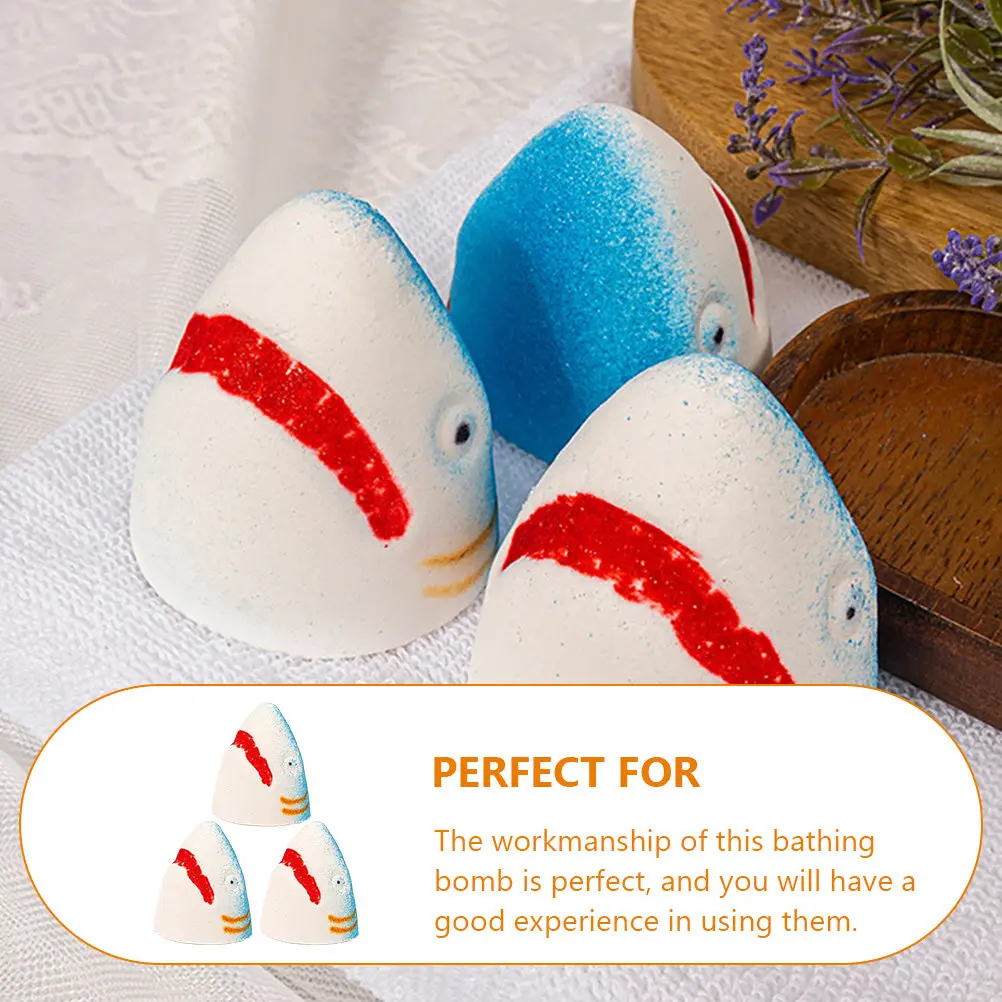 3Pcs Shark Bath Creative Soothing Bath Salt Bubble Bombs Essential Oil Moisturizing Natural Bubble Bombs