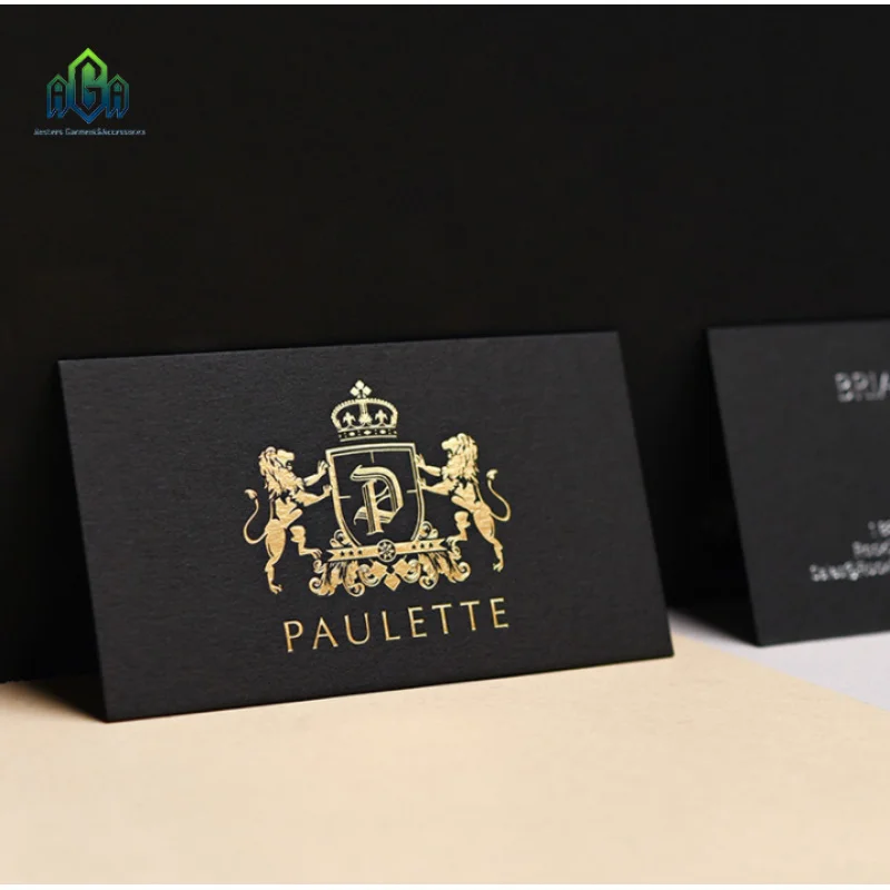 custom logo design 200pcs a lot Luxury gold name card elegant foil embossed business cards printing