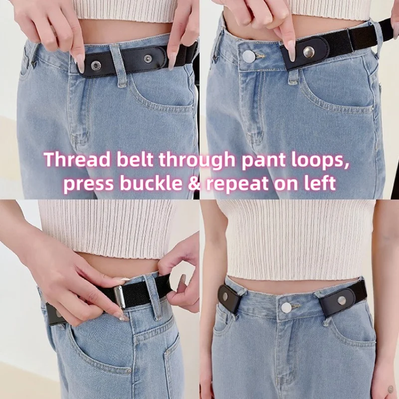 Buckle-Free Adjustable Stretch Elastic Invisible Waist Belt No Hassle Comfortable Stretchy Belt for Men Women Casual Jeans