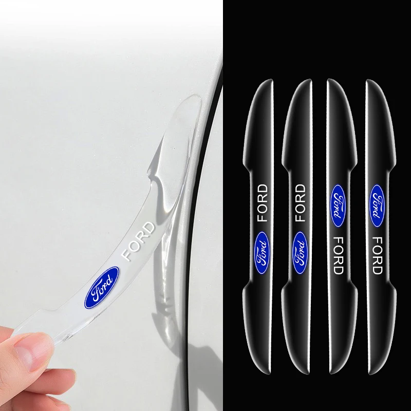 4PCS Car Door Transparent Bumper Guard Anti-Collision Protector For Ford Ecosport Edge Figo Flex Focus Fusion Fiesta Accessories