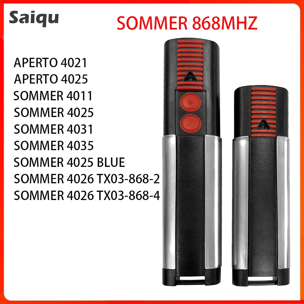 SOMMER 868MHZ Gate Remote Control 4020 4021 4025 4011 4031 4026 TX03-868-2 TX03-868-4 Garage Door Command Opener Transmitter