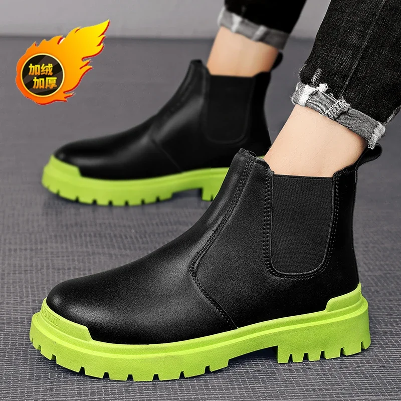 Ankle Boots Casual Sneaker Casual Shoes Leather Shoes Male Sneakers Loafers Sports and Leisure Work Wear Men\'s Autumn Sneakers