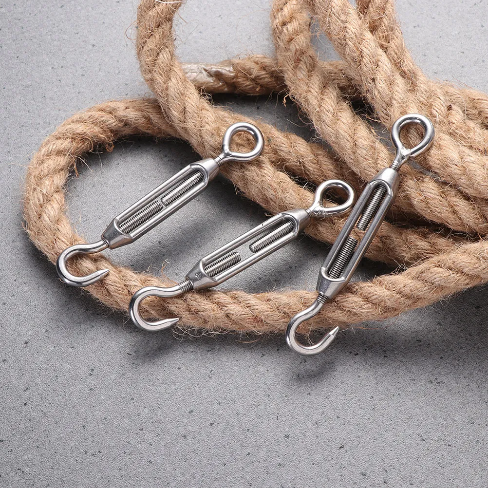 5Pcs Stainless Steel Turnbuckle Heavy Duty Adjustable Wire Rope Tensioner for Marine Construction Fence Shade Tent Installation