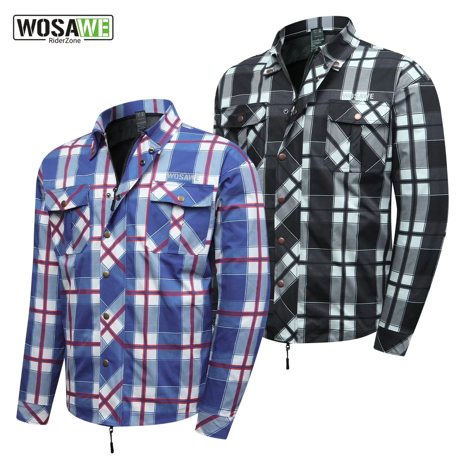 veste-de-moto-classique-a-carreaux-wosawe-pour-hommes-vetement-d'exterieur-urbain-pour-motards-avec-fermeture-eclair-et-boutons-pression