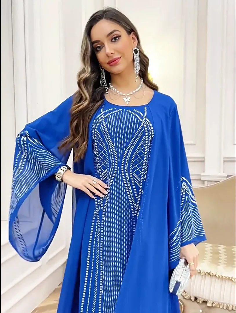 Abayas élégant pour femmes Robe musulmane luxe diamants Islam Jalabiya saoudien arabe Robe Caftan Marocain Femme turquie caftan Robe