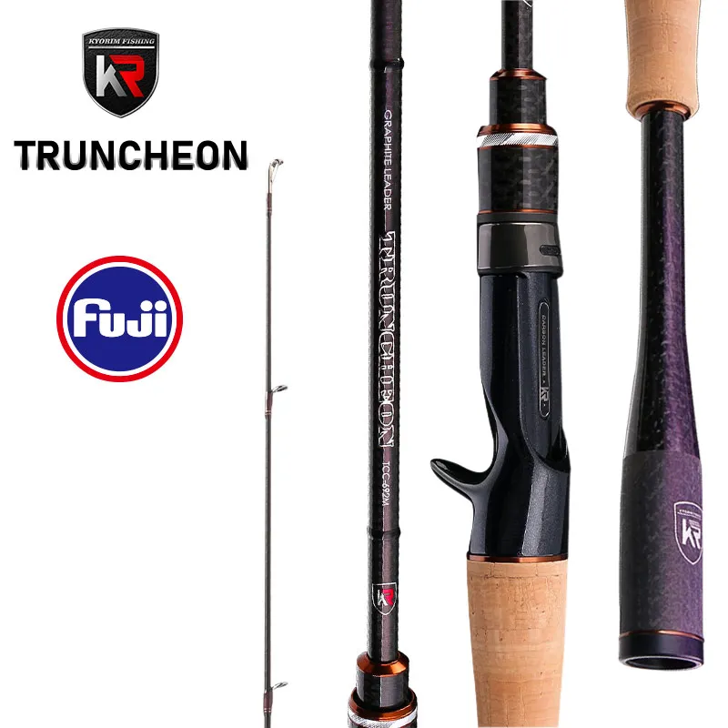 Kyorim TRUNCHEON BASS ROD,Japan TORAYCAR CARBON Fiber,FUJI SIC GUIDE, TVS ECS REEL SEAT,2 Sections 662ML Spinning/Casting