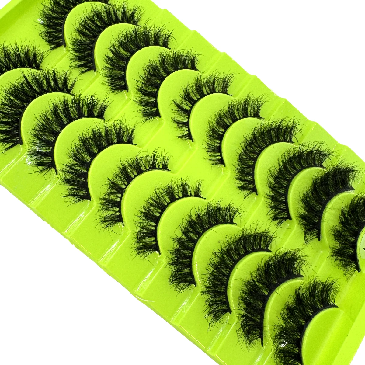 Hbzgtlad 10 pares mix cílios de olho de gato fofo falso vison cílios 8d pacote de cílios finos dramático longo volume grosso maquiagem cílios postiços