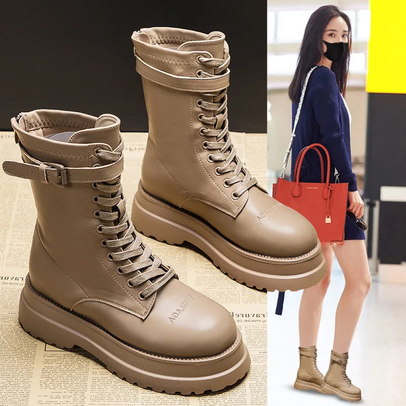 

Short boots women's 2026 autumn and winter new trendy retro boots look slim with plush short boots
