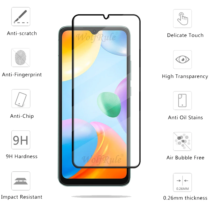 4PCS For Redmi 10C Glass Xiaomi Redmi 10C Tempered Glass Protective Full Cover Glue 9H For Screen Protector Redmi 10C Redmi10C