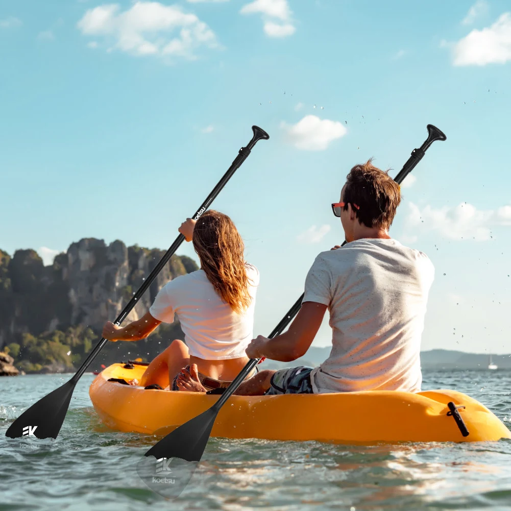 3-Piece Kayak Boat Paddle Adjustable Length Detachable SUP Paddle Aluminum Alloy One Way Paddle for Outdoor Water Sports