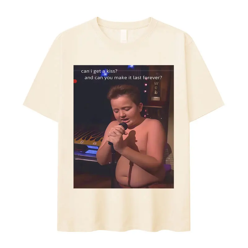 هل أستطيع الحصول على قبلة هل يمكنك أن تجعلها دائمًا تي شيرتات عجيبة رجالي كم قصير نمط المتضخم تي شيرت المراهقين الملابس القوطية