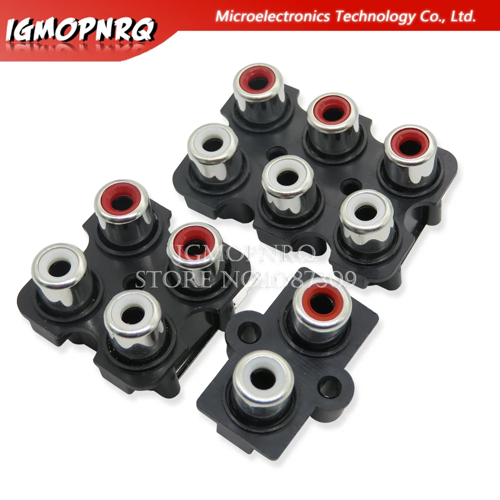 5PCS 2/4/6 hole RCA Female Stereo audio Jack AV Audio input socket Connector Lotus row Amplifier Interface Signal connection