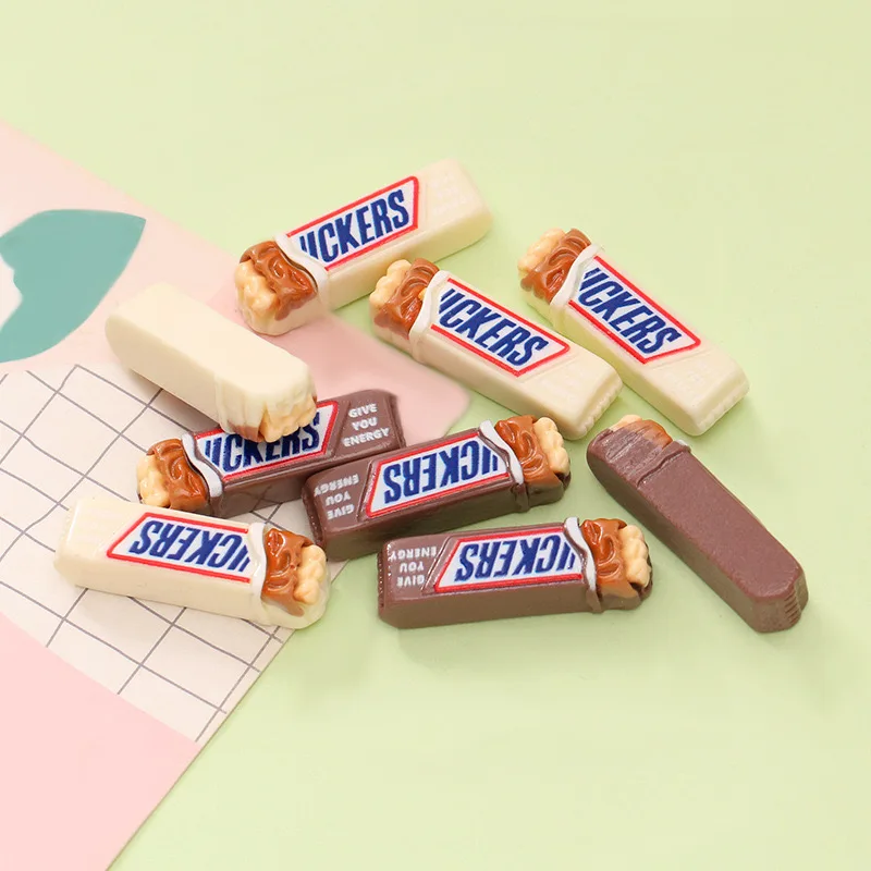Kawaii  Chocolate Snack Flatback Resin DIY Cabochons for Scrapbook Crafts Decoration Dollhouse Accessories