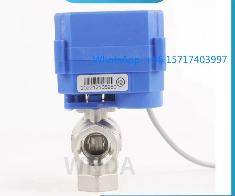 

Micro electric ball valv e, water control valve, brush card ball valve, stainless steel electric three-way ball valve, DN15