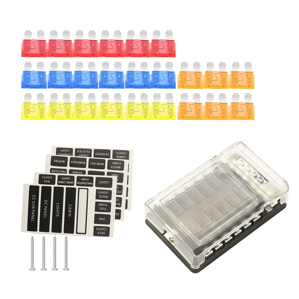 12 Way Blade Fuse Box for Automotive [ATC/ATO/ATP Blade Fuses] [30 Amp][LED