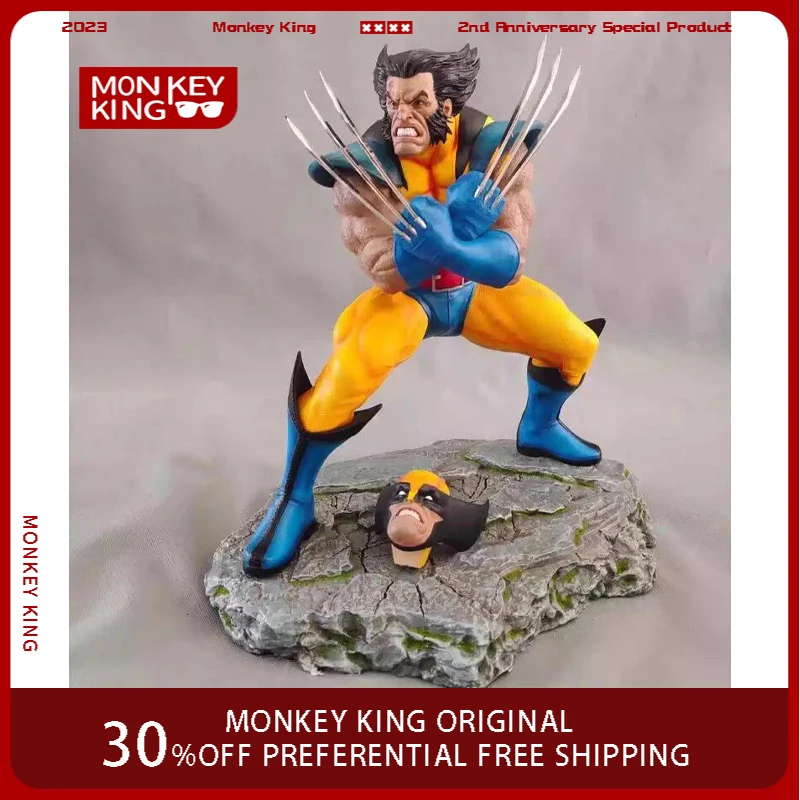 

42cm Marvel Comics Figure Wolverine Deadpool Customized Anime Collection Model Resin Desktop Ornament Holiday Gifts Children Toy