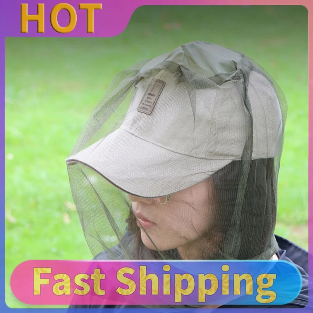 3Pcs Net Mosquito Bee Insect Mesh Head Face Protector Face Neck Fly Netting Hood for Outdoor Fishing Camping Hiking