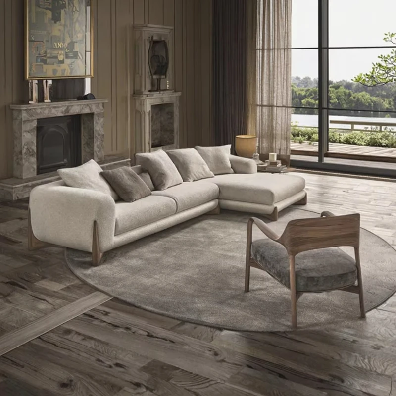 

Modern three-seater fabric sofa hotel living room sofa set furniture