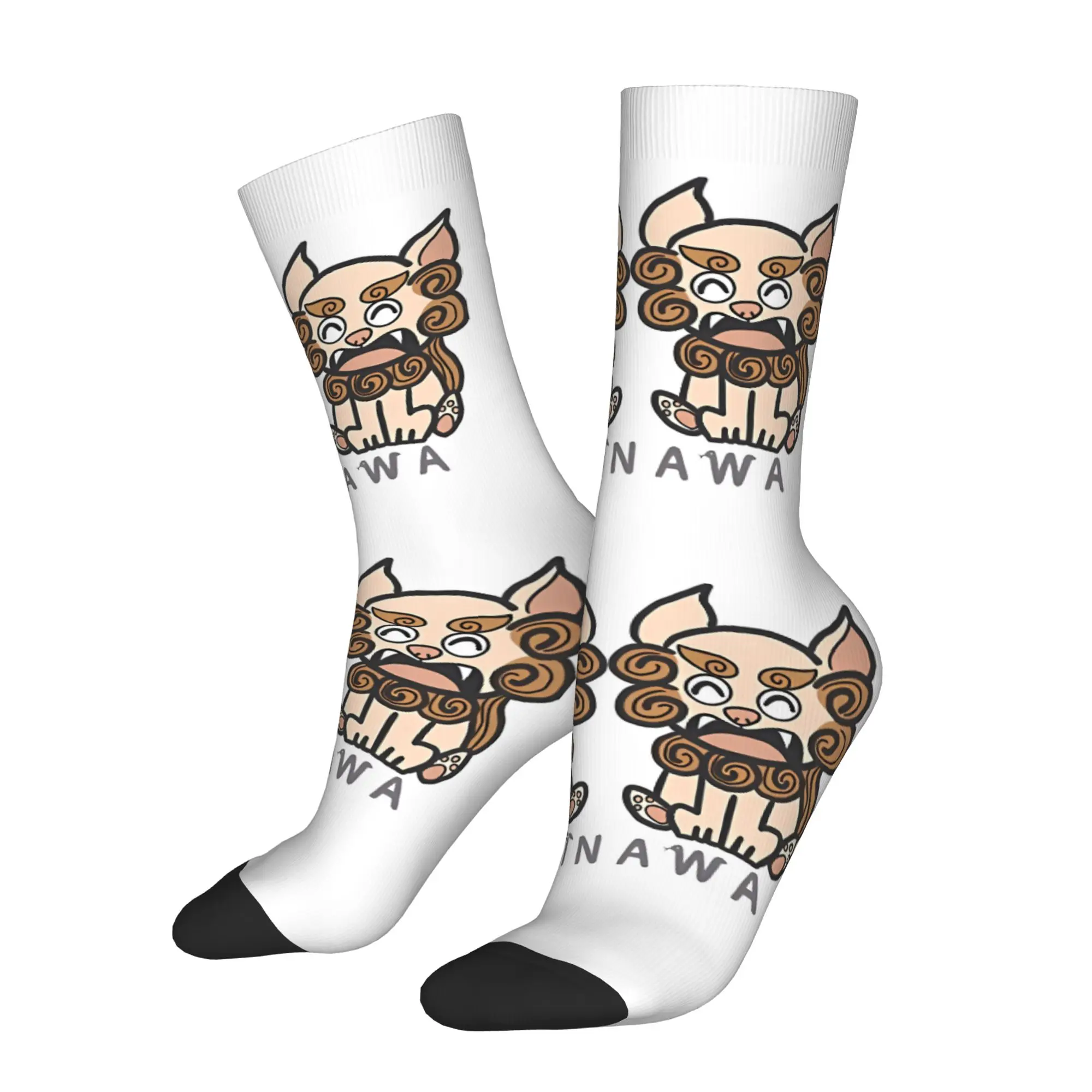 

Okinawa Shisa Cute Lions Sock Printed Man Polyester Fashion Popular
