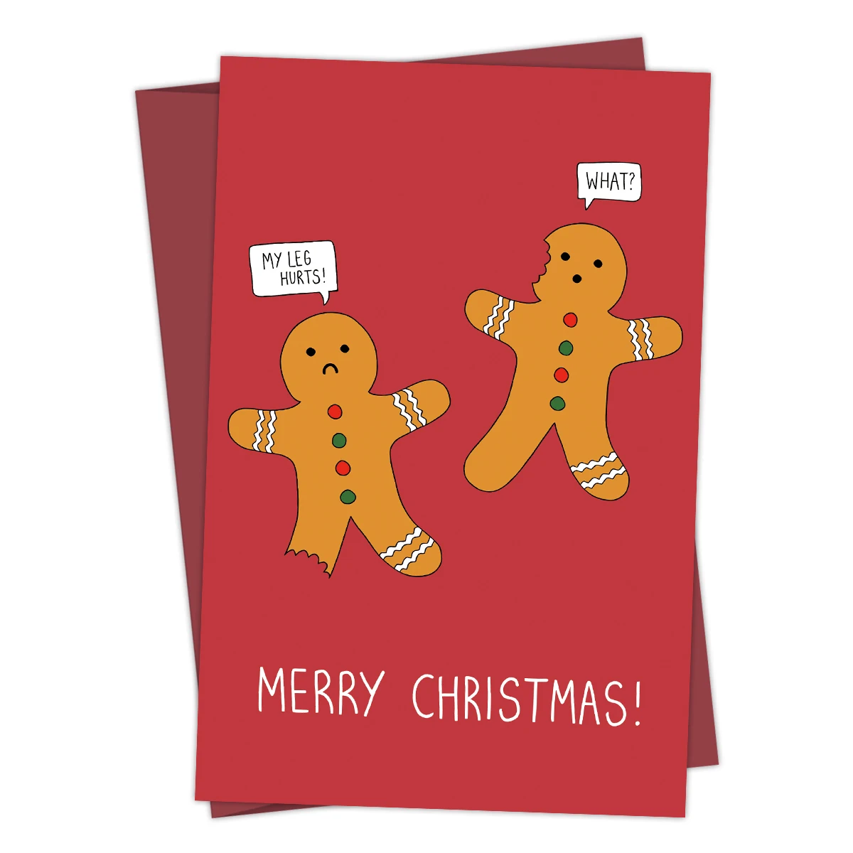 1PC Funny Christmas Card with Gingerbread Men Design, Merry Christmas Greeting Card for Grandma,Grandad,Creative Christmas Gifts