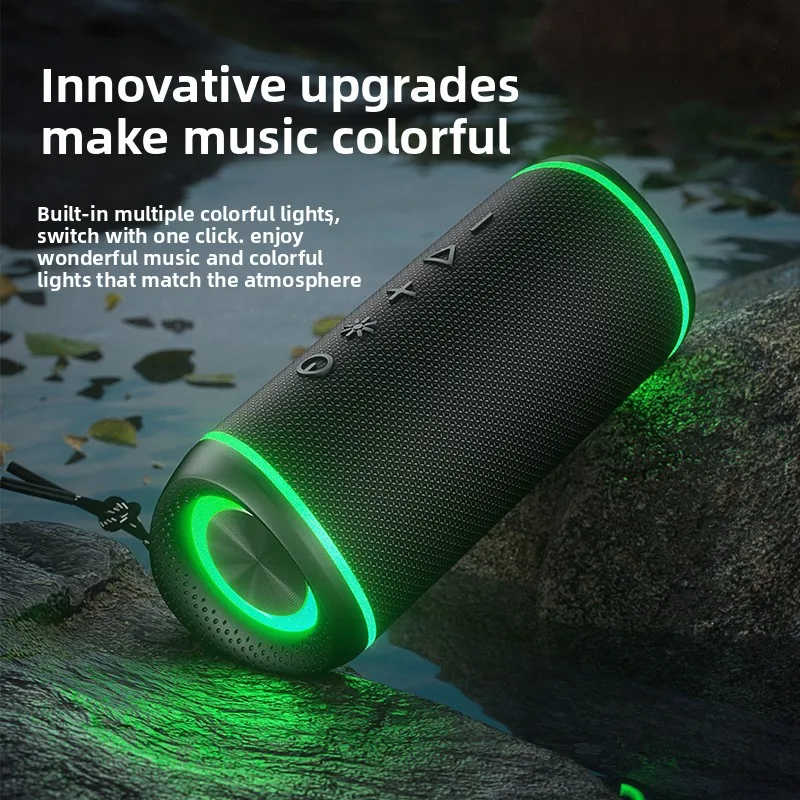 

Новая беспроводная Bluetooth-колонка с RGB-подсветкой, мощными басами и высокой мощностью, портативная уличная колонка в тканевом корпусе