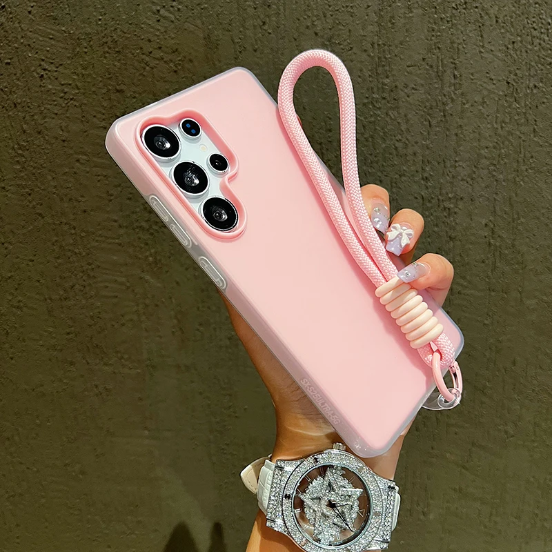 Wrist Strap Lanyard Jelly Phone Case For Samsung Galaxy S26 S25 S24 S23 S22 Ultra Plus FE A36 A35 A54 A16 A56 A17 A37 A57 Cover view 3