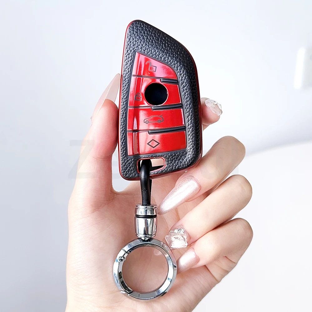 TPU Leather Keyless Shell Fob Holder For BMW G20 G30 G11 F15 F16 G01 G02 F48 X1 X3 X5 X6 X7 1 3 5 6 7 Series Car Key Case Cover