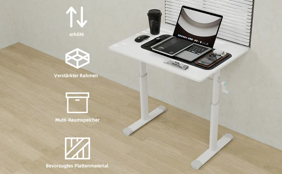 Verstellbarer Schreibtisch für Kinder und Erwachsene – höhenverstellbar, multifunktionaler Schreibtisch für Zuhause/Büro, kompaktes Design – Detail 5