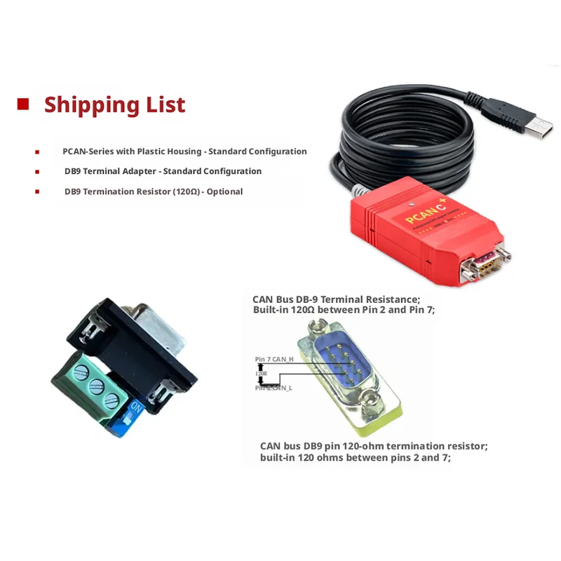 PCAN C PLUS CAN adapter supports Inca (imported solution supports official firmware) and IPEH-00022/IPEH-00021 compatibility