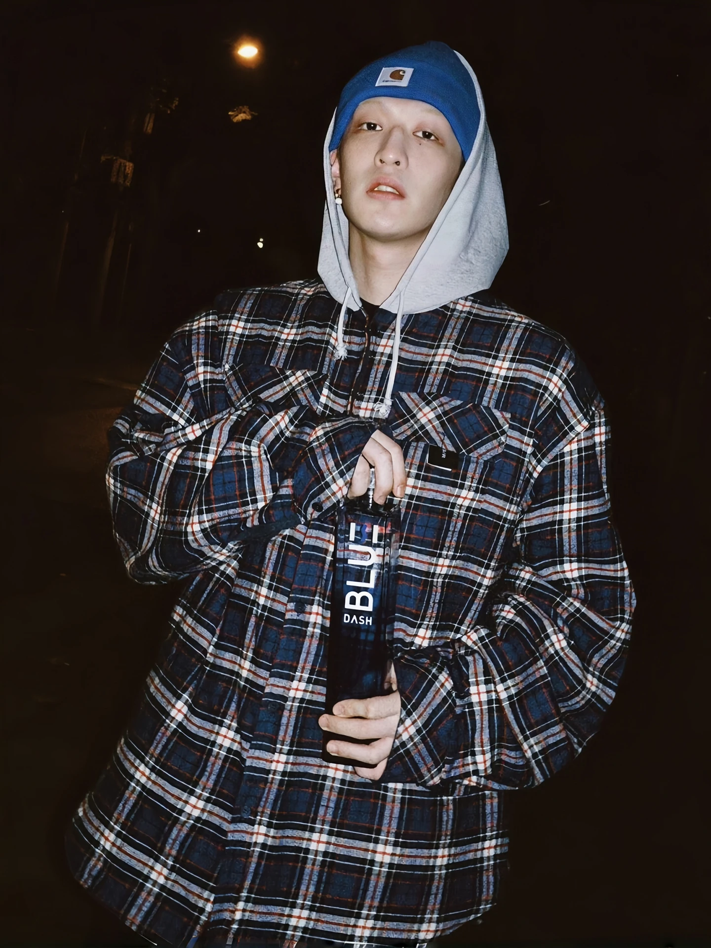 Double-Sided American Style Casual Shirt Jacket with Hood for Men And Women Plaid Patchwork Loose Fit Cotton Youth Fashion