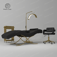 Adjustable Foldable Recliner Chair with Massage Table Black Curved Lashista Stretcher Modern Style Lash Bed Topper