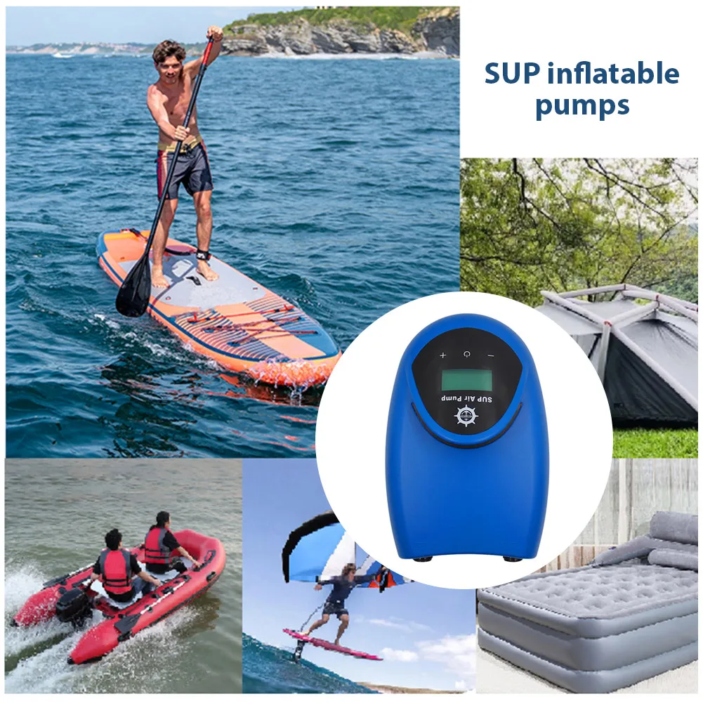 12V SUP Paddle Board Pump EVA Electric Inflatable Pump 12PSI/15PSI/20PSI High Pressure for Paddle Board Inflatable Tent