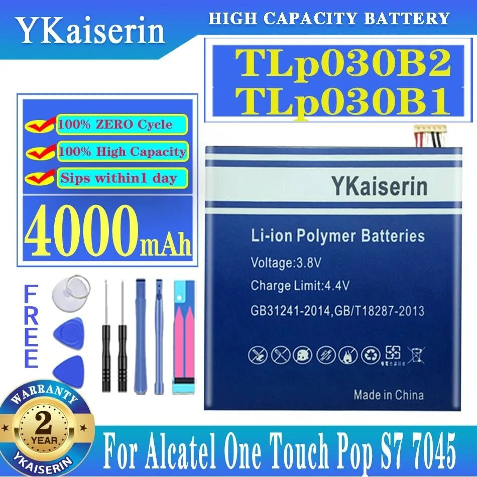 Kinerja Tahan Lama Berkapasitas Tinggi 4000Mah Untuk Baterai Ponsel Alcatel One Touch Pop S7 OT 7045 7045Y Tlp030b2 Tlp030b1
