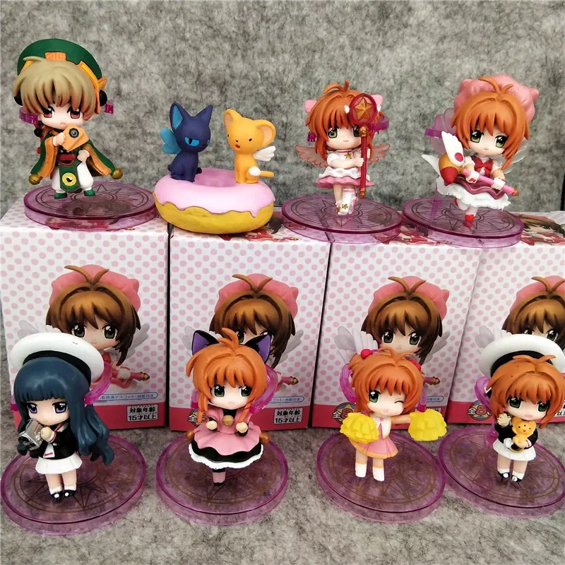 Anime Cardcaptor Sakura Kinomoto Sakura Tomoyo Daidoji Figures Model Toy Cute Q Version Doll Collection Desktop Ornaments Gifts