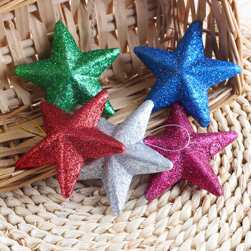 (6 قطعة/حقيبة) 7.36 سنتيمتر عيد الميلاد الملونة البصل الأخضر الوردي ستار قلادة شجرة عيد الميلاد مطابقة تصميم الشعور #3