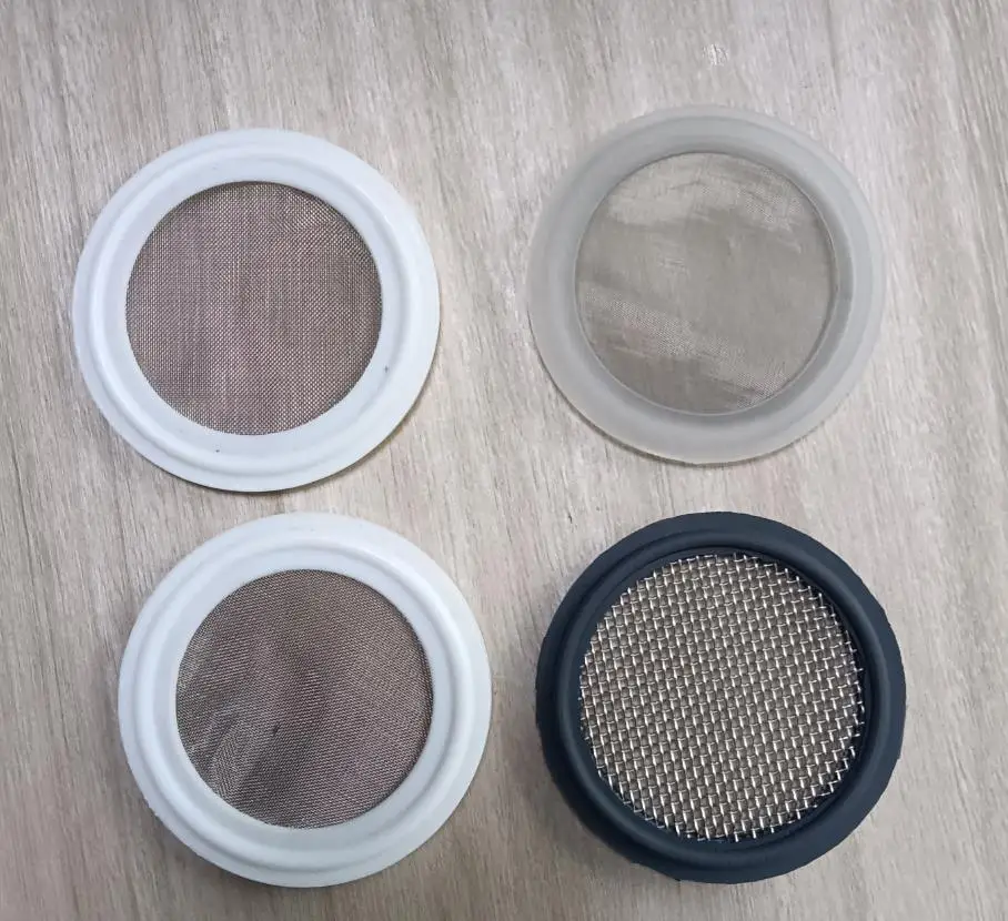 

1inch 2inch 3inch 4inch SANITARY TRI-CLAMP SILICONE GASKET WITH 150MESH STAINLESS STEEL
