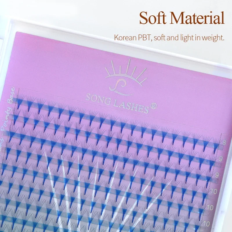 song lashes 6D Narrow Stem mega colorful Fans Premade Fans Lash mega colorful Fans Eyelash Extension mink makeup fake lashes
