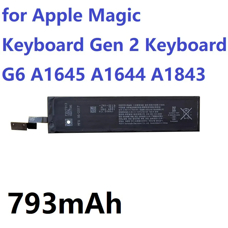 793mAh Battery for Apple Magic Keyboard 2 (2nd Gen) keyboard2 G6 A1644 A1645 A1843