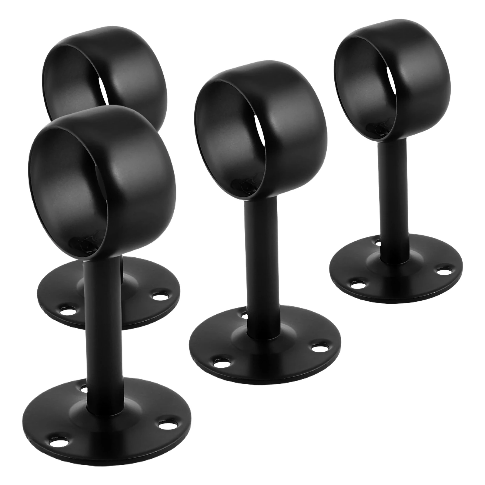 

4pcs Heavy Duty Closet Rod Support Brackets Stainless Steel Ceiling Mount Pipe Holder Easy Install Clothes Rod Flange Seat For