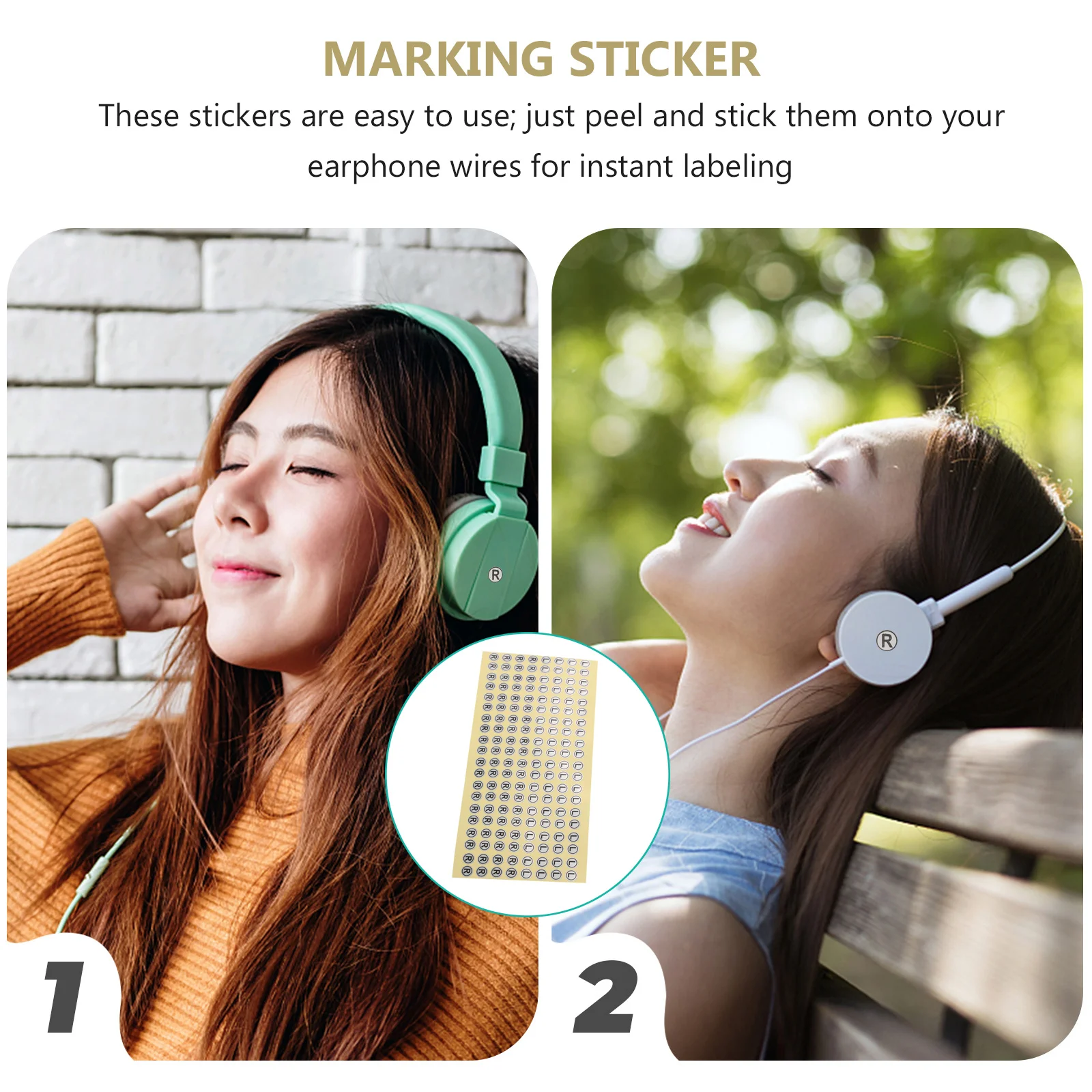6 Sheets Self Adhesive Left Right Earphone Labels Round Direction Marking Stickers for Easy Identification and Orientation